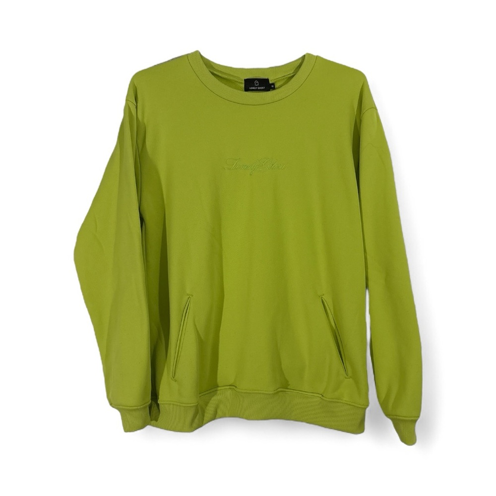 LONELY GHOST SWEATSHIRT LIME GREEN MEDIUM